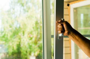 Opening windows because of strong bleach smell.