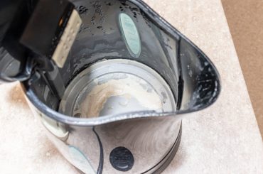 Limescale in an electric kettle and how to clean it.