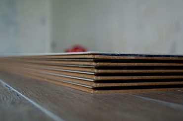 Acclimating laminate flooring before installation.